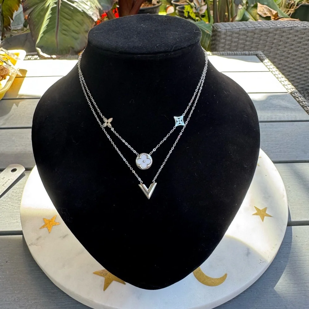 ‼️FINAL SALE ‼️Adjustable Stainless Steel Layered Necklace - Picture 2 of 5